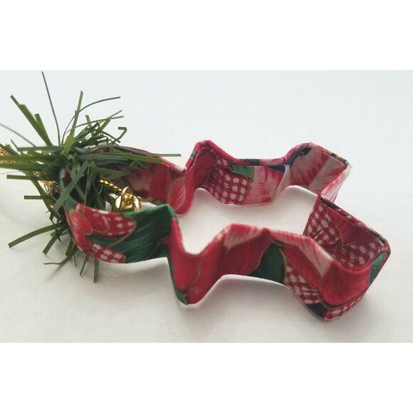 Gingerbread Cutout Christmas Tree Ornament Fabric Covered Cookie Cutter - Picture 8 of 8